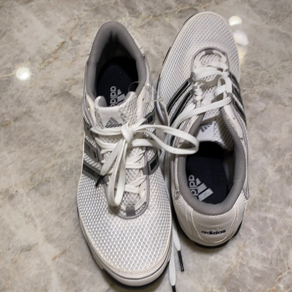 ADIDAS trainers new size9. White w/black/silver accent